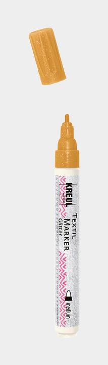 Produktbild Kreul Stoffmalstift, Textilmarker Javana texi mäx Glitter für helle und dunkle Stoffe (Gold, 4 mm)