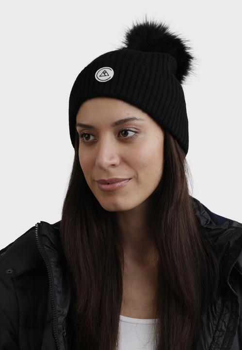 Actual product image Cash-Mere Kaschmir Rib Mütze mit Bommel (One size)