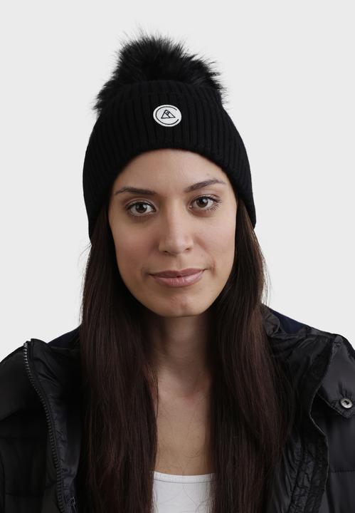 Actual product image Cash-Mere Kaschmir Rib Mütze mit Bommel (One size)