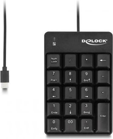 Delock USB Type-C number pad 19 keys black (DE, Cable)