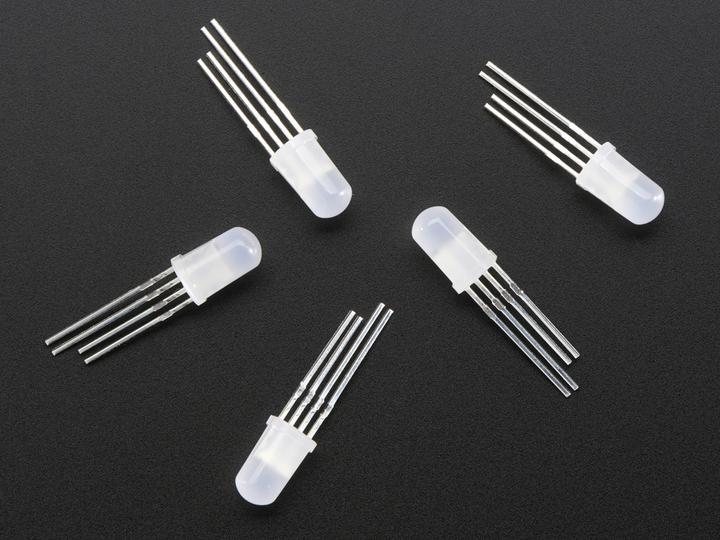 Produktbild Adafruit NeoPixel Diffused 5mm Through-Hole LED 5 Pack