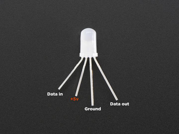 Produktbild Adafruit NeoPixel Diffused 5mm Through-Hole LED 5 Pack