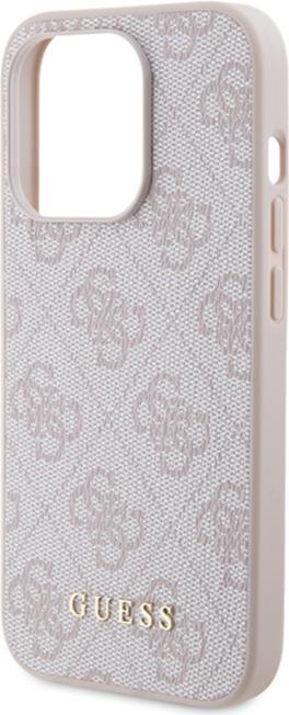 Immagine prodotto Guess GUHCP15LG4GFPI iPhone 15 Pro 6.1" różowy/rosa Custodia rigida 4G Metal Gold Logo (Apple iPhone 15 Pro)