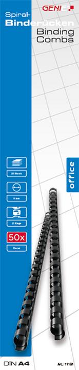 Produktbild Genie 11181 Plastikbinderücken (A4 30 cm Kunststoff 6 mm 25 Blatt geeignet für alle Spiralb