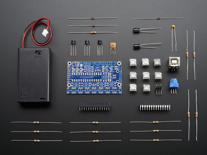 Actual product image Adafruit MiniPOV 4 Kit DIY Full-Color POV (Electronics kit)