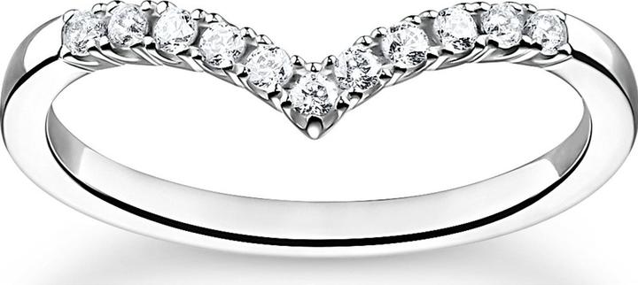 Produktbild Thomas Sabo Ring V Form mit Weissen Steinen Silber (54, 925 Silber)