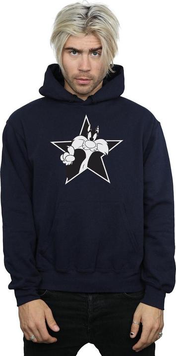 Actual product image Looney Tunes Mens Sylvester Mono Star Hoodie (XL)