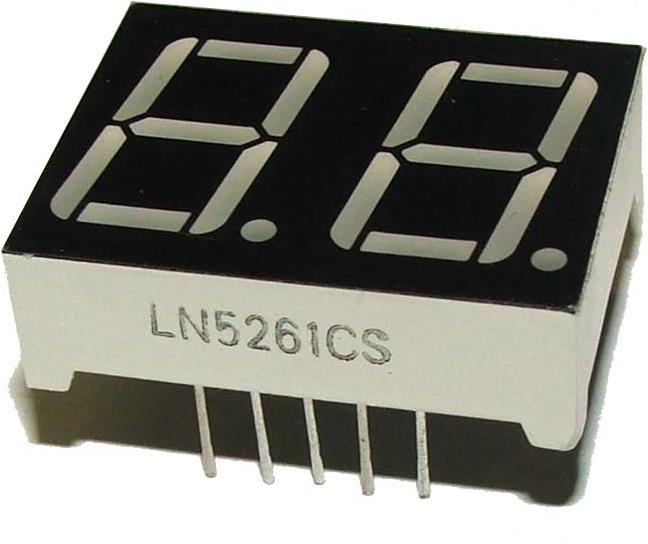 Immagine prodotto OEM Display a 7 segmenti Red Com. Catodo 2 caratteri 14mm (Kit elettronica)