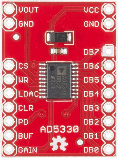 Actual product image SparkFun Breakout Board for AD5330 Parallel 8-Bit DAC (Various)