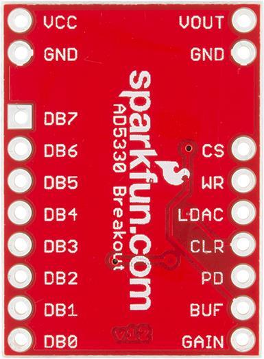 Actual product image SparkFun Breakout Board for AD5330 Parallel 8-Bit DAC (Various)