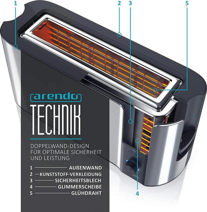 Produktbild Arendo Küchen Set Langschlitztoaster (1.50 l)