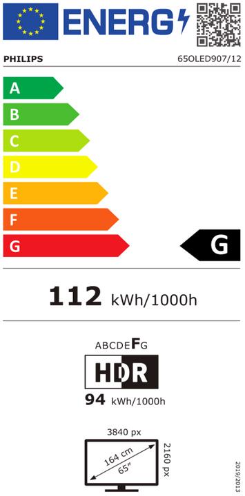 Energie-Label Philips 65OLED907/12 (65", OLED907, OLED, 4K, 2022)