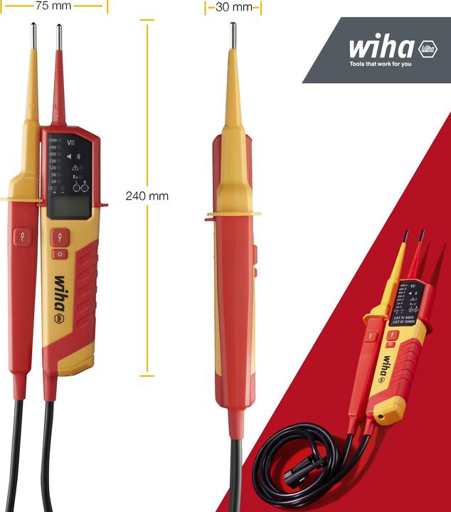Actual product image Wiha Voltage and continuity tester (CAT IV 600V, CAT III)
