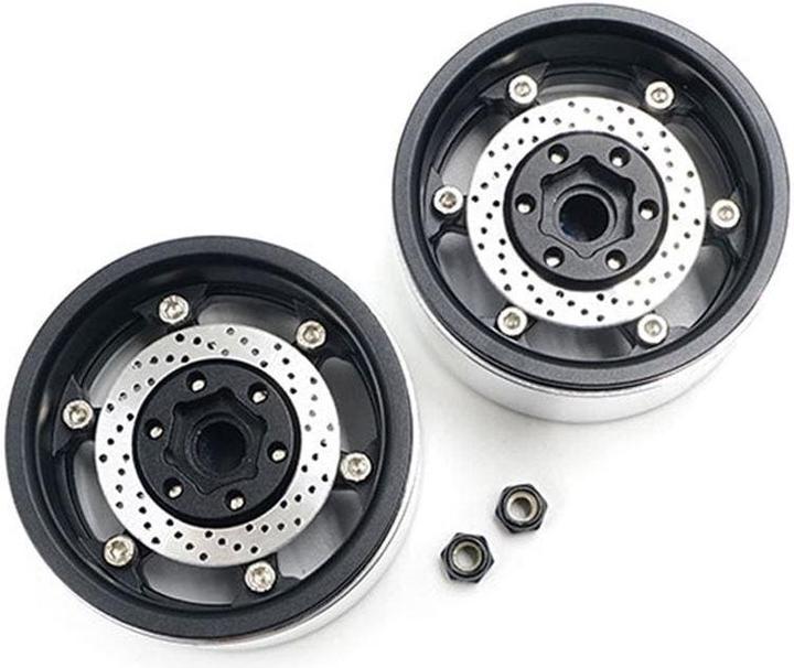 Produktbild Yeah Racing Felgen BXC 1.9 6 Speichen Beadlock Schwarz, 2 Stück