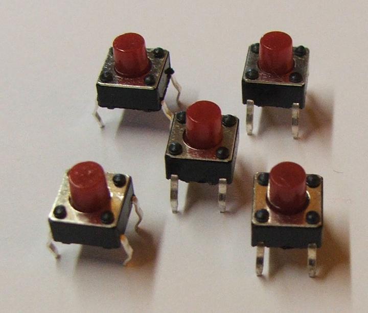 Immagine prodotto Play-Zone Pulsante di stampa 6 x 6 x 6mm Rosso/Nero