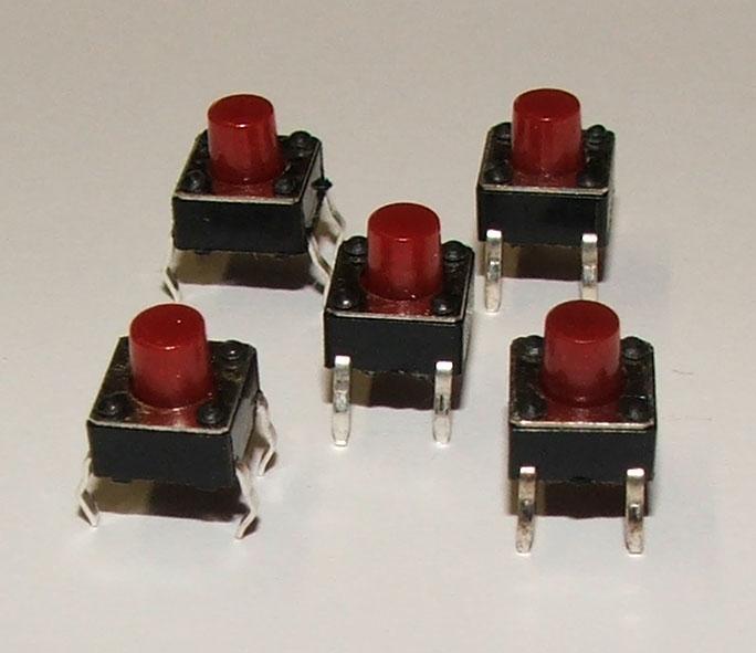 Immagine prodotto Play-Zone Pulsante di stampa 6 x 6 x 6mm Rosso/Nero