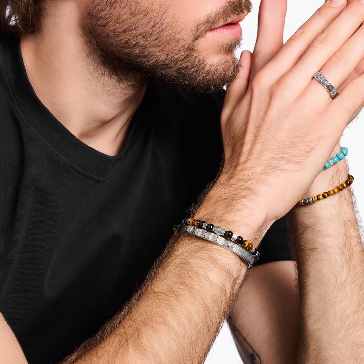 Produktbild Thomas Sabo Armreif Facettiertes Design mit Schwarzen Steinen Silber (19 cm, Geschwärzt, 925 Sterlingsilber)