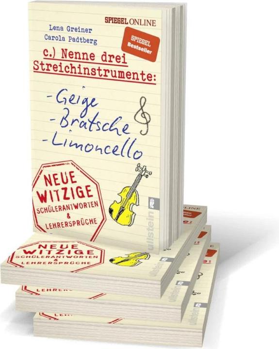 Produktbild Nenne drei Streichinstrumente: Geige, Bratsche, Limoncello (Deutsch, Carola Padtberg-Kruse, Lena Greiner, 2019)