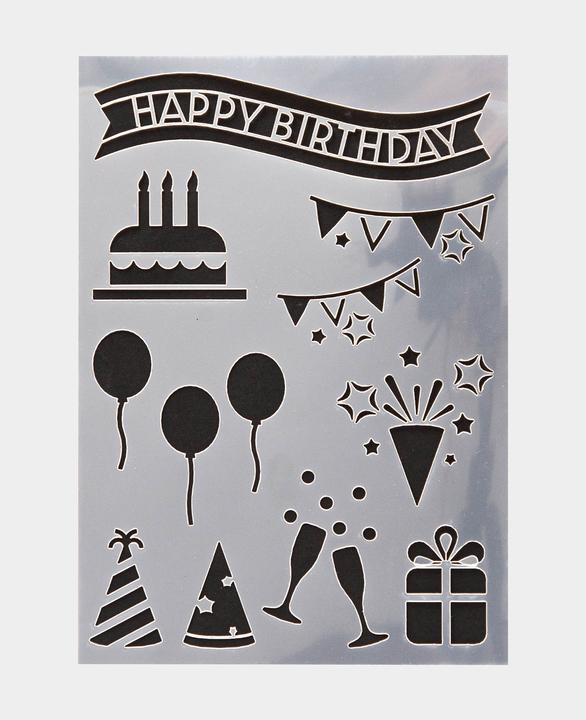Immagine prodotto I Am Creative Stencil di buon compleanno, A5