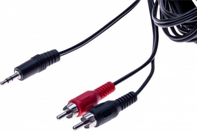 Produktbild Tecline Audiokabel, 3,5 mm Klinkenstecker an 2 x Cinch Stecker, 5,0 m Zum Anschluss von Audiogeräten mit Cin (5 m)