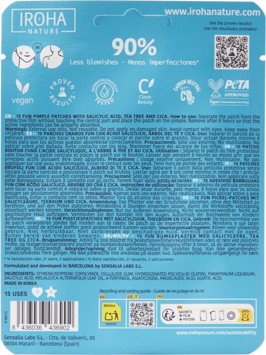 Valori nutrizionali e ingredienti Iroha Nature Cerotti divertenti per i brufoli