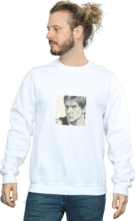 Actual product image Star Wars Mens Han Solo Drawing Sweatshirt (L)