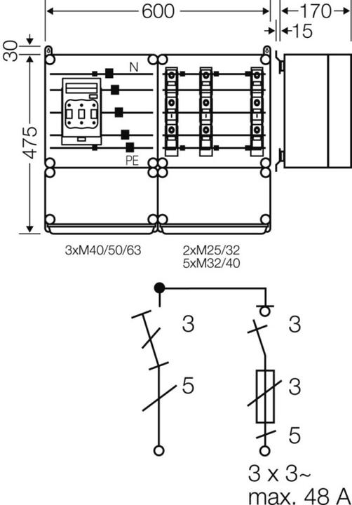 Produktbild Hensel HEN Mi PV 5311 PV-Wechselrichter-Sammler, Mi PV 5311 70kVA (Gehäuse)
