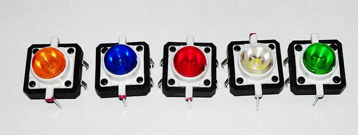 Immagine prodotto OEM Set: 5 interruttori PCB illuminati 12x12mm