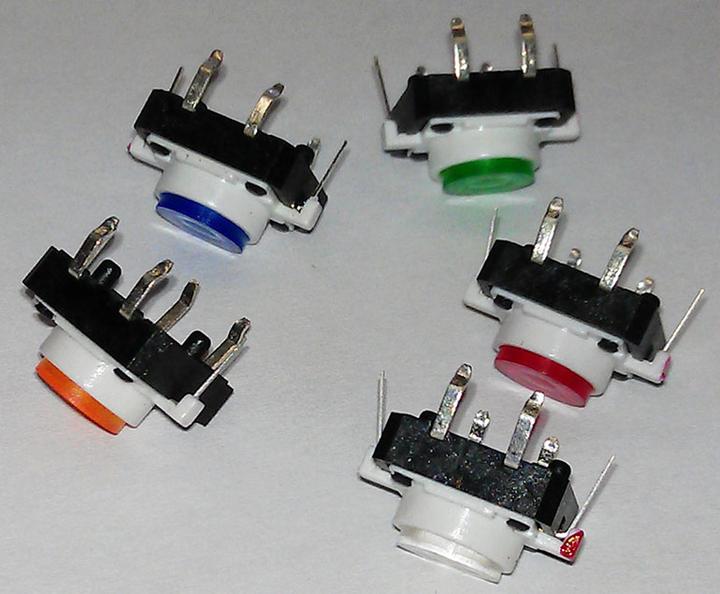 Immagine prodotto OEM Set: 5 interruttori PCB illuminati 12x12mm