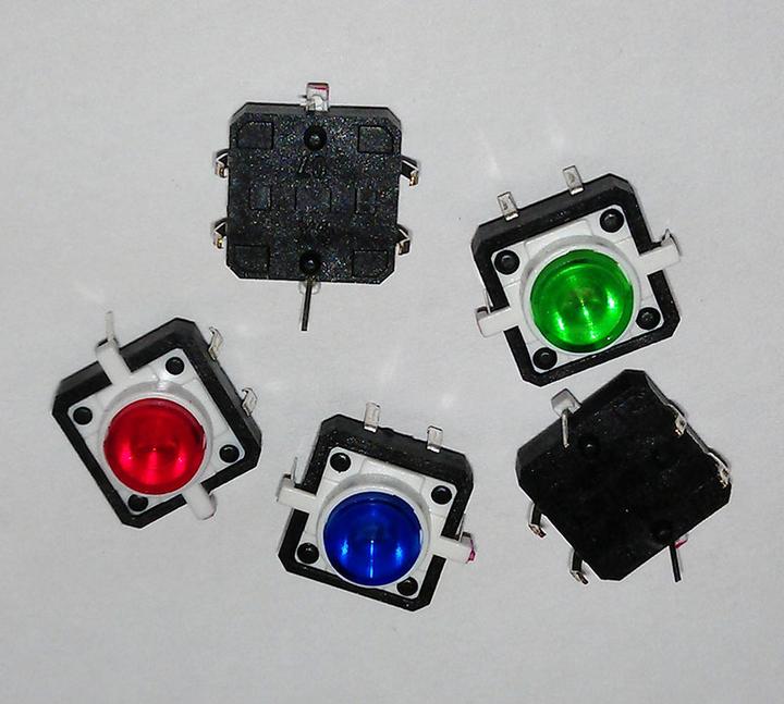 Immagine prodotto OEM Set: 5 interruttori PCB illuminati 12x12mm