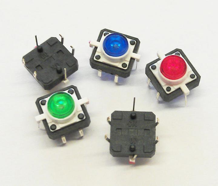 Immagine prodotto OEM Set: 5 interruttori PCB illuminati 12x12mm