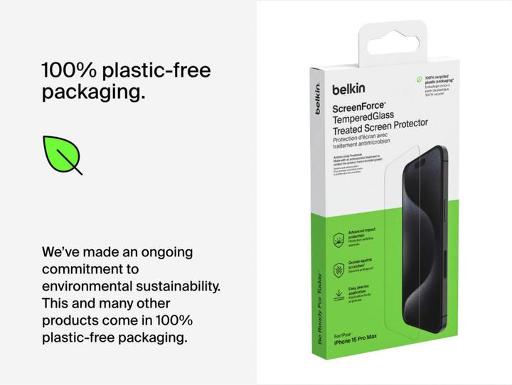 Actual product image Belkin ScreenForce Pro TemperedGlass a (1 Piece, Apple iPhone 15 Pro Max)