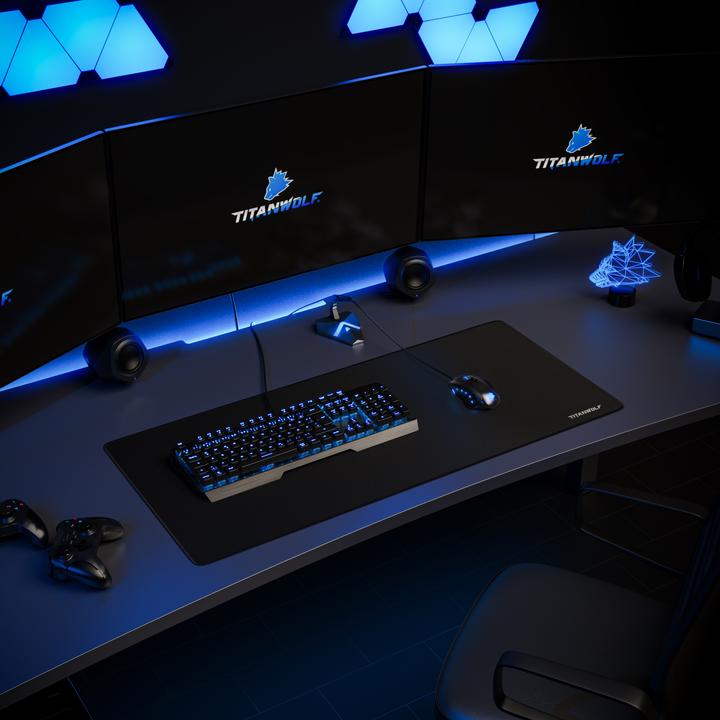 Actual product image Titanwolf Gaming Mouse Pad, 900 x 400mm XXL Mouse Mat, Improves Precision & Speed, Font (XXL)