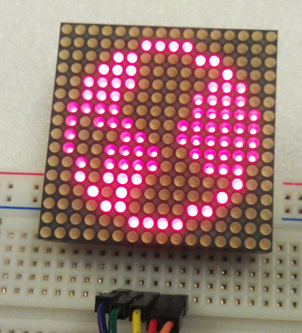 Actual product image Play-Zone 16x16 Matrix Red with 4 x 74HC595 Driver ICs
