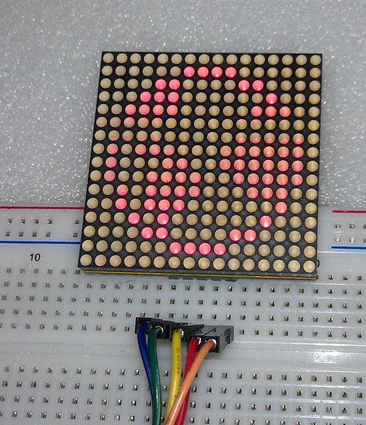 Actual product image Play-Zone 16x16 Matrix Red with 4 x 74HC595 Driver ICs