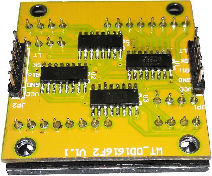 Actual product image Play-Zone 16x16 Matrix Red with 4 x 74HC595 Driver ICs