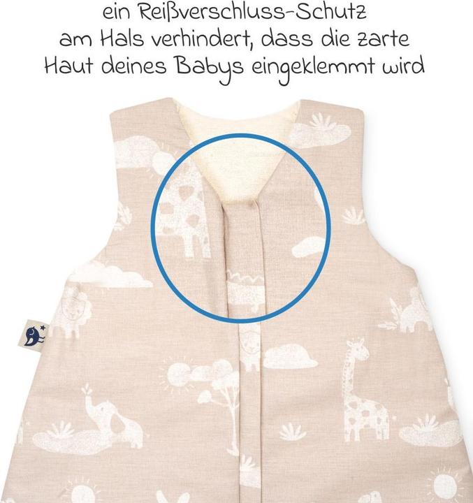 Actual product image Julius Zöllner Baby all-year sleeping bag Organic Jungle Dream 80 cm (80 cm, 2.5 TOG)