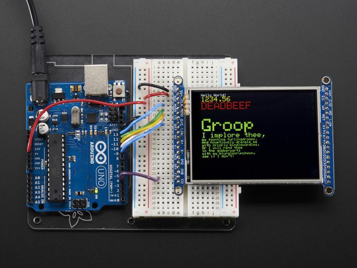 Actual product image Adafruit 2.8" TFT LCD with Touchscreen MicroSD Socket (Various)