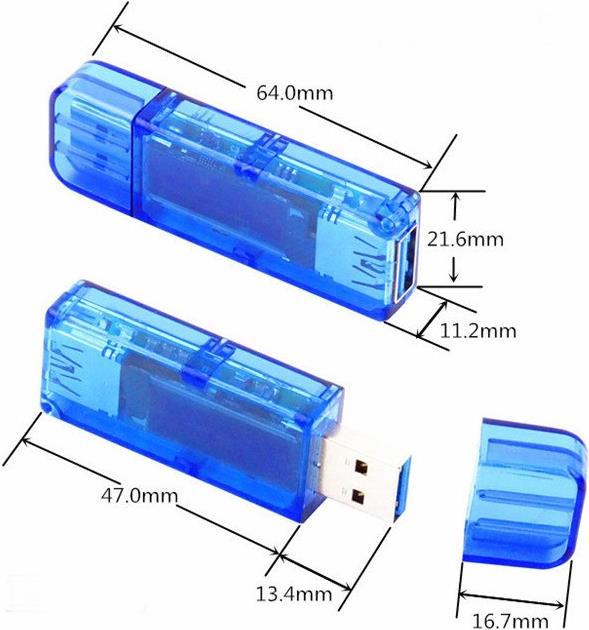 Produktbild OEM USB Voltmeter mit OLED-Display blau transparent (Voltmeter)