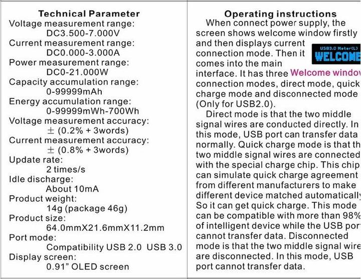 Produktbild OEM USB Voltmeter mit OLED-Display blau transparent (Voltmeter)