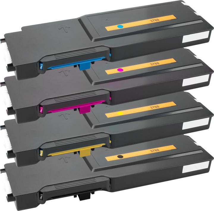 Produktbild Plutoos Dell C3760 Toner XXL kompatibel, 4er Farbset