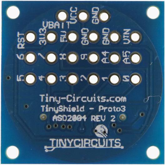 Actual product image TinyCircuits TinyShield Proto Board 3 2.54mm/0.1"