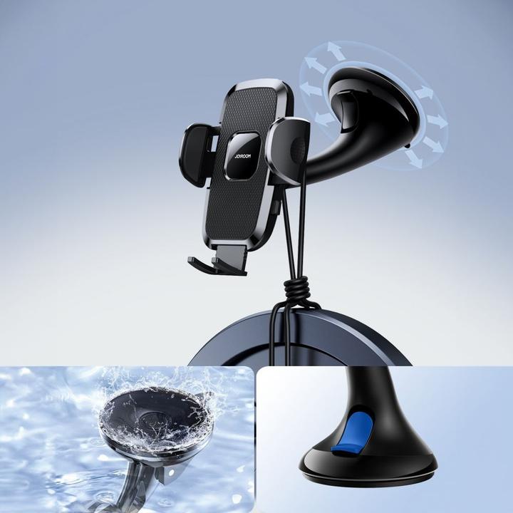 Image du produit Joyroom Porte-appareil mobile 360° avec coupelle d'aspiration pour pare-brise et interface entreprise - Noir