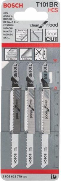 Produktbild Bosch Professional Zubehör Stichsägeblatt T 101 BR Clean for Wood, 3er-Pack