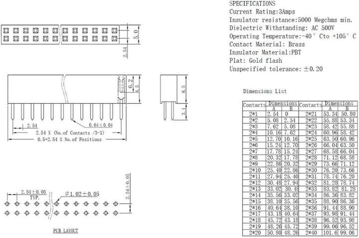 Produktbild OEM Buchsenleiste 2x16Pin Rastermass 2.54mm