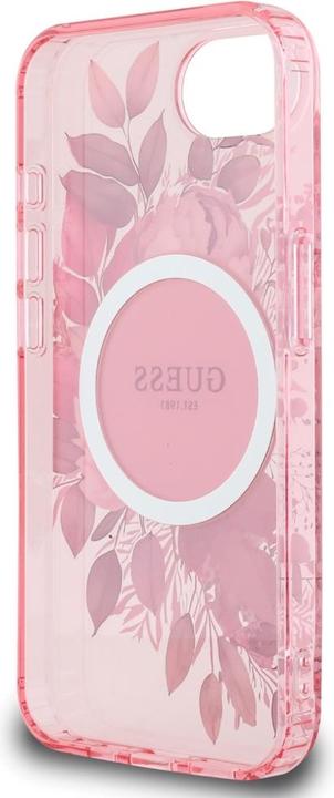 Actual product image Guess Case IML Flowers MagSafe for iPhone 16e pink (Apple iPhone 16e)