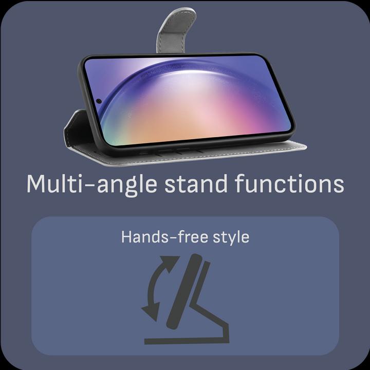 Produktbild Cazy Premium-Geldbörsen-Etui für Samsung Galaxy A55, Magnetisches Geldbörsen-Etui, Kartenfächer, Ständer (Samsung Galaxy A55)