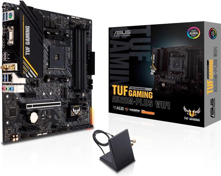 Image du produit ASUS TUF GAMING A520M-PLUS WIFI (AM4, AMD A520, mATX)