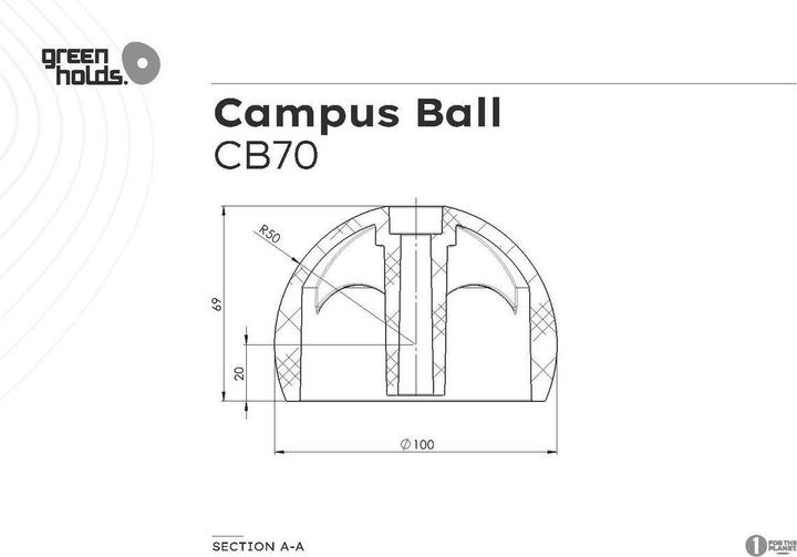 Produktbild Greenholds Campus Ball System-Klettergriff (1 Stück) (Schwarz)