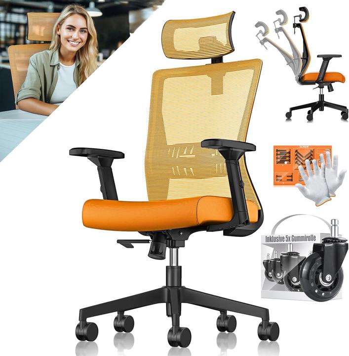 Image du produit Kesser Ergonomischer Bürostuhl mit Wippfunktion und Lendenstütze